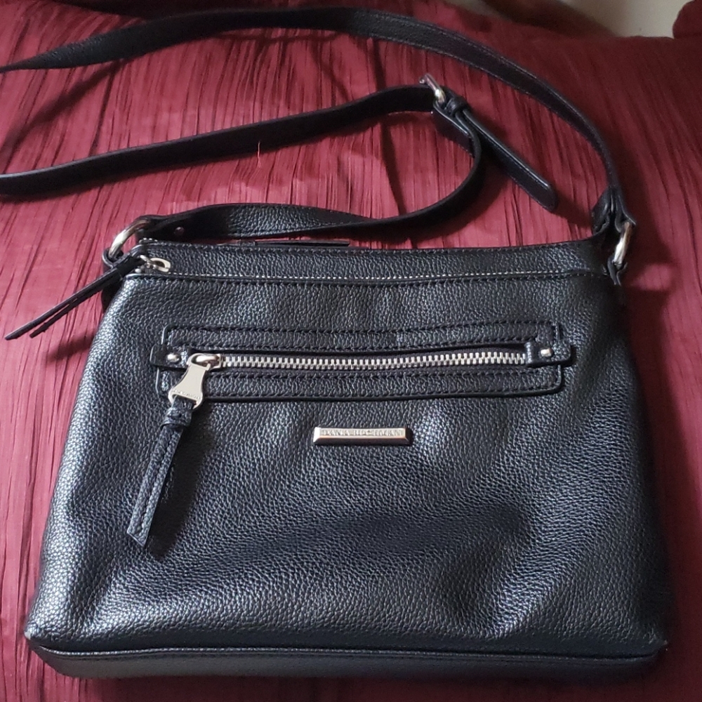Black leather Crossbody purse